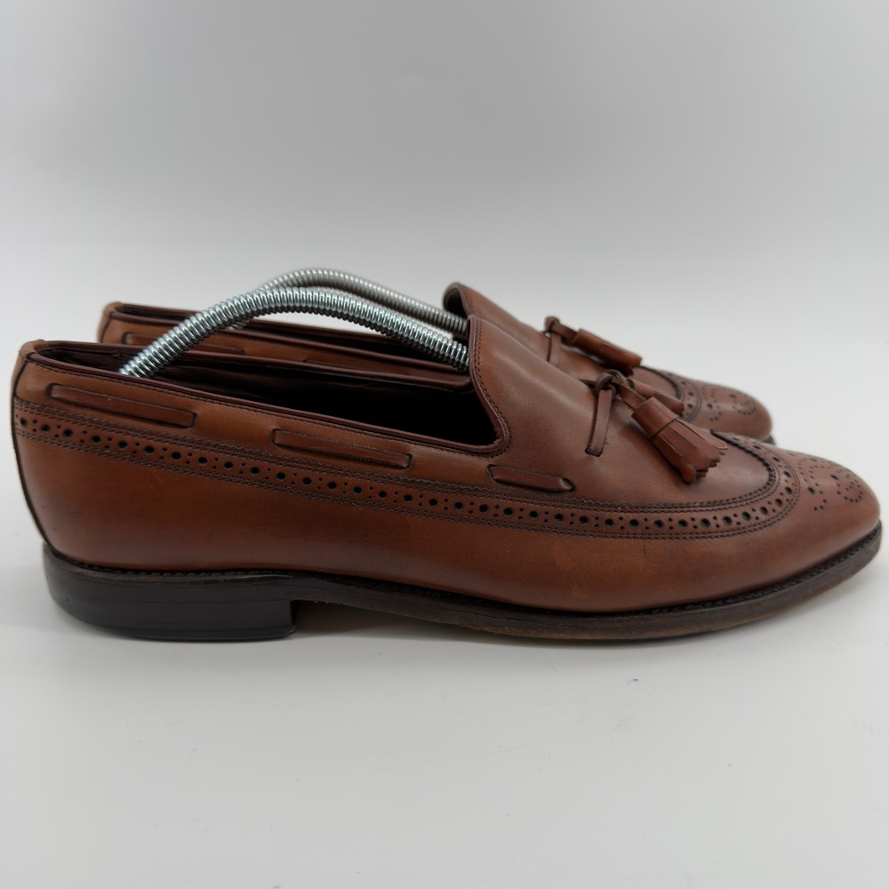 Alden Brown Leather Wingtip Tassel Loafers Mens 11.5 B Brogue 8567 Dress Shoes